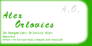 alex orlovics business card
